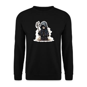 Süßer Geistermagier Fantasy RPG Shirt - Unisex Pullover - Schwarz - Vorne - Alina (178cm) & Michal (187cm)