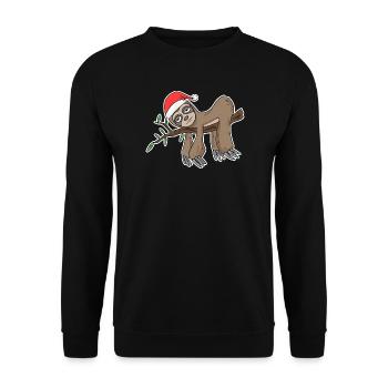 Sloth Christmas - Unisex Sweatshirt - black - Front - Alina (178cm) & Michal (187cm)