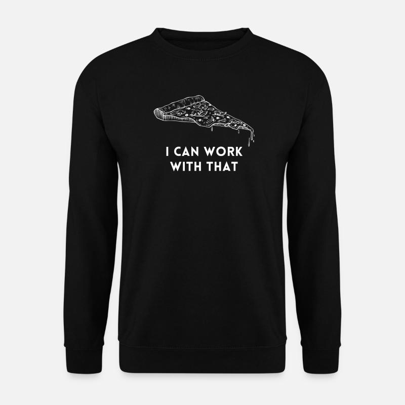 Mit diesem Pizza-Humor-Shirt kann ich arbeiten - Unisex Pullover - Schwarz