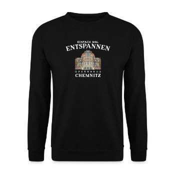 Opernhaus Chemnitz Deutschland Einfach Entspannen - Unisex Pullover - Schwarz - Vorne - Alina (178cm) & Michal (187cm)