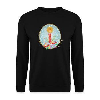 red christmas candle for christmas in frame - Unisex Sweatshirt - black - Front - Alina (178cm) & Michal (187cm)