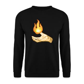 Flame - Unisex Sweatshirt - black - Front - Alina (178cm) & Michal (187cm)