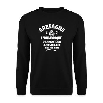 Bretagne, Armorica, ich bin Bretone - Unisex Pullover - Schwarz - Vorne - Alina (178cm) & Michal (187cm)