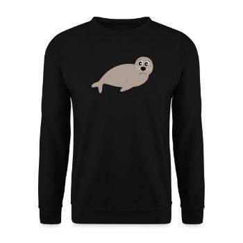 Seals, seals, seals, seals animals - Unisex Sweatshirt - black - Front - Alina (178cm) & Michal (187cm)
