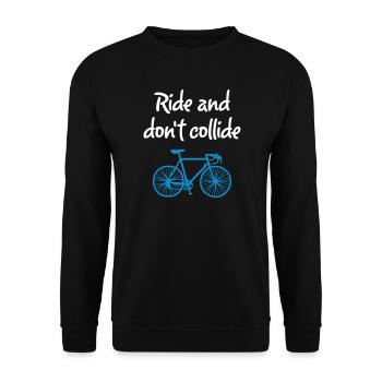 Ride Collide Roue Cool Dictons Anglais Vélo - Sweat-shirt Unisexe - noir - Devant - Alina (178cm) & Michal (187cm)