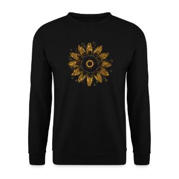 Boho Sunflower Mandala Pattern - Unisex Sweatshirt - black - Front - Alina (178cm) & Michal (187cm)