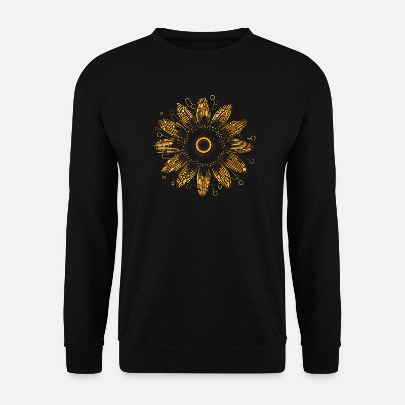 Boho Sonnenblumen Mandala Muster - Unisex Pullover - Schwarz