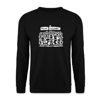 meine follower kühe landwirtschaft bauernhof - Unisex Pullover - Schwarz - Vorne - Alina (178cm) & Michal (187cm)