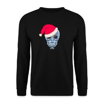 X-ray skull Santa hat, drawing - Unisex Sweatshirt - black - Front - Alina (178cm) & Michal (187cm)