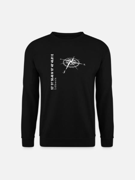 Koordinaten Lübeck - Unisex Pullover - Schwarz