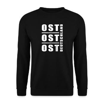 Ost Ost Ostdeutschland - Dresden - Unisex Pullover - Schwarz - Vorne - Alina (178cm) & Michal (187cm)