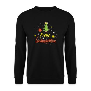 frohe weihnachten Weihnachtsbaum Schnee Stern icon - Unisex Pullover - Schwarz - Vorne - Alina (178cm) & Michal (187cm)