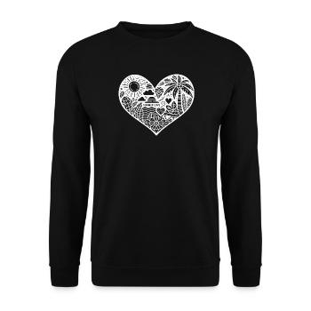 summer love herz - Unisex Pullover - Schwarz - Vorne - Alina (178cm) & Michal (187cm)