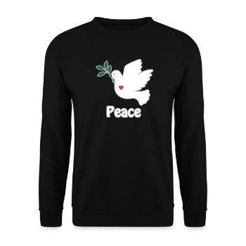 colombe de la paix blanche petit coeur rouge - Sweat-shirt Unisexe - noir - Devant - Alina (178cm) & Michal (187cm)