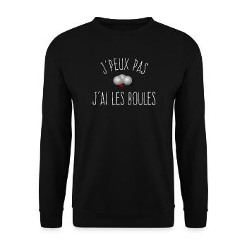 J'peux pas j'ai les boules - Boules de pétanque - Sweat-shirt Unisexe - noir - Devant - Alina (178cm) & Michal (187cm)