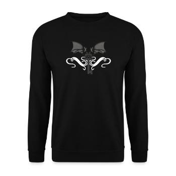 schlüssel, dämonenflügel, goth, Fantasy Outfits - Unisex Pullover - Schwarz - Vorne - Alina (178cm) & Michal (187cm)