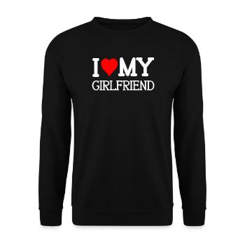 Heart and Letters Love Message Design - Unisex Sweatshirt - black - Front - Alina (178cm) & Michal (187cm)