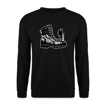 Hiking boots Mountain Trekkeur Randonneur - Unisex Sweatshirt - black - Front - Alina (178cm) & Michal (187cm)