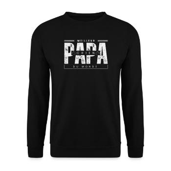 Meilleur Chien du Monde - Design Distress - Sweat-shirt Unisexe - noir - Devant - Alina (178cm) & Michal (187cm)