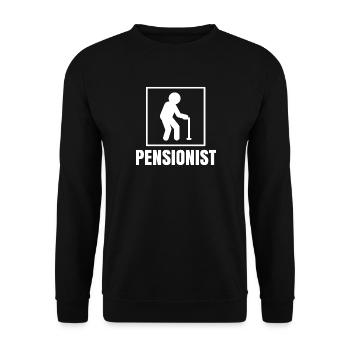 Pensionist Senior Pensionär Lebensabend Spruch - Unisex Pullover - Schwarz - Vorne - Alina (178cm) & Michal (187cm)