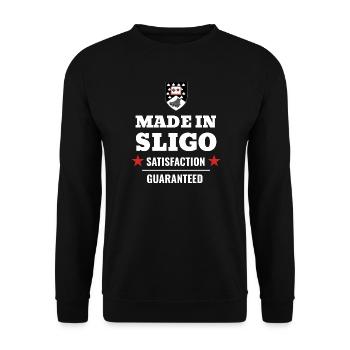Made in Sligo Satisfaction Guaranteed Ireland - Unisex Sweatshirt - black - Front - Alina (178cm) & Michal (187cm)