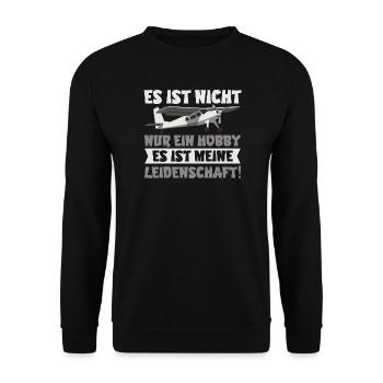 Flugzeugmodellbauer Modellflug Hobby Geschenk - Unisex Pullover - Schwarz - Vorne - Alina (178cm) & Michal (187cm)