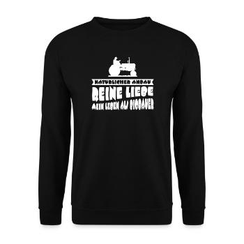 Biobauer Natürlicher Anbau Reine Liebe Landwirt - Unisex Pullover - Schwarz - Vorne - Alina (178cm) & Michal (187cm)