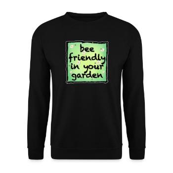 Bee friendly in your garden - Unisex Pullover - Schwarz - Vorne - Alina (178cm) & Michal (187cm)
