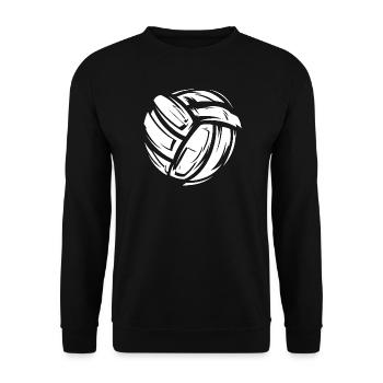 Volleyball Symbol Stoffe Material weiß Spiel icon - Unisex Pullover - Schwarz - Vorne - Alina (178cm) & Michal (187cm)