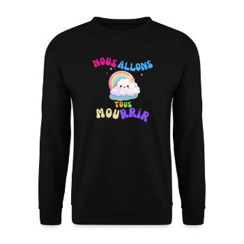 Nuage Arc-en-Ciel Mignon et Mordant - Sweat-shirt Unisexe - noir - Devant - Alina (178cm) & Michal (187cm)
