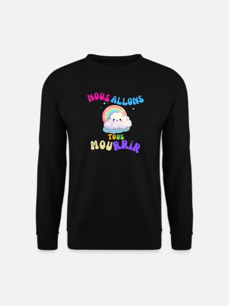 Nuage Arc-en-Ciel Mignon et Mordant - Sweat-shirt Unisexe - noir