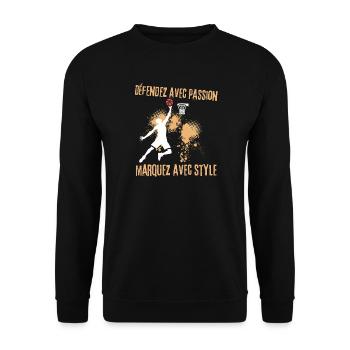 Basketball with Passion and Style - Unisex Sweatshirt - black - Front - Alina (178cm) & Michal (187cm)