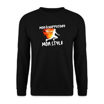 Basketball escape in flames - Unisex Sweatshirt - black - Front - Alina (178cm) & Michal (187cm)