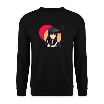 Ninja féminine anime soleil rouge - Sweat-shirt Unisexe - noir - Devant - Alina (178cm) & Michal (187cm)