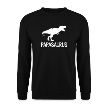 T shirt humoristique papasaurus - Sweat-shirt Unisexe - noir - Devant - Alina (178cm) & Michal (187cm)