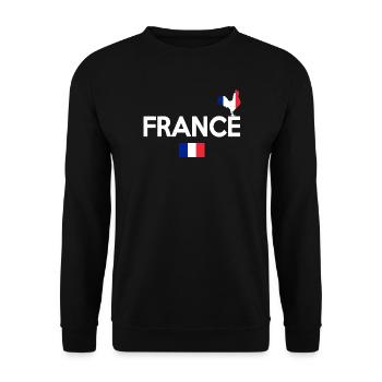 Coq Tricolore Illustration pour Passionnés - Sweat-shirt Unisexe - noir - Devant - Alina (178cm) & Michal (187cm)