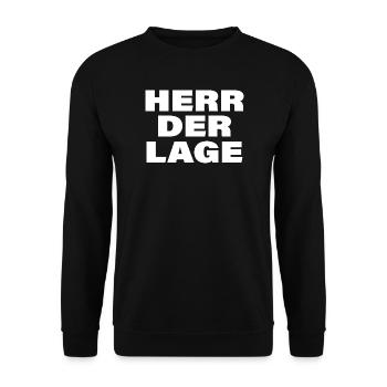 HERR DER LAGE - Unisex Pullover - Schwarz - Vorne - Alina (178cm) & Michal (187cm)