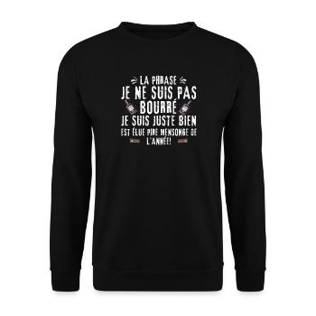 Je ne suis pas bourré juste bien - Sweat-shirt Unisexe - noir - Devant - Alina (178cm) & Michal (187cm)