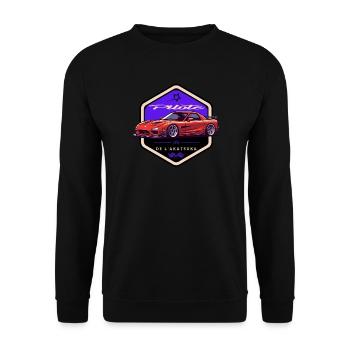 Pulse Voiture Badge Akatsuka - Sweat-shirt Unisexe - noir - Devant - Alina (178cm) & Michal (187cm)