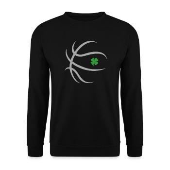 Boston Lucky Basketball Shamrock Fan-Trikot - Unisex Pullover - Schwarz - Vorne - Alina (178cm) & Michal (187cm)