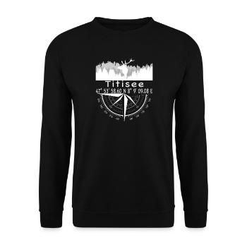 Koordinaten Titisee - Unisex Pullover - Schwarz - Vorne - Alina (178cm) & Michal (187cm)