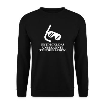 Taucher Tauchsport Geschenk Tauchen Taucherleben - Unisex Pullover - Schwarz - Vorne - Alina (178cm) & Michal (187cm)
