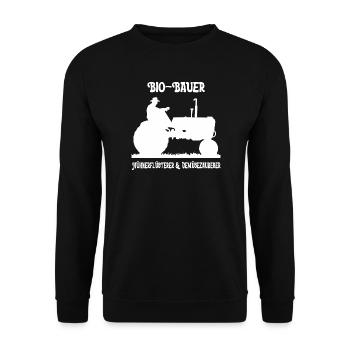 Bio Bauer Traktor Silhouette - Unisex Pullover - Schwarz - Vorne - Alina (178cm) & Michal (187cm)