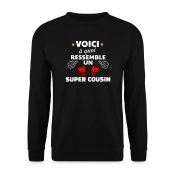 Amitié héroïque et humoristique - Sweat-shirt Unisexe - noir - Devant - Alina (178cm) & Michal (187cm)