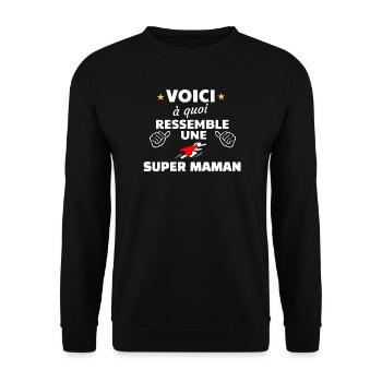 Humour maman super héroïne insoumise - Sweat-shirt Unisexe - noir - Devant - Alina (178cm) & Michal (187cm)