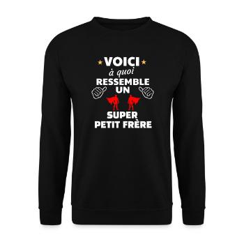 Super Frère Illustration Motivante - Sweat-shirt Unisexe - noir - Devant - Alina (178cm) & Michal (187cm)