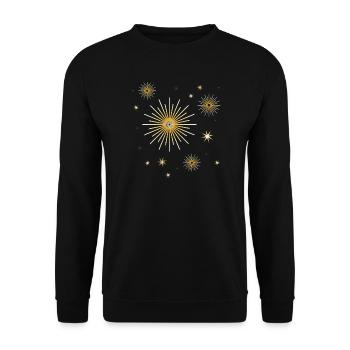 beautiful shining stars for Christmas - Unisex Sweatshirt - black - Front - Alina (178cm) & Michal (187cm)