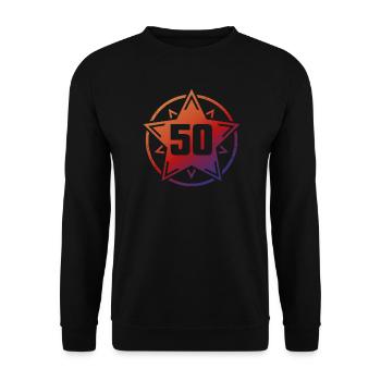 Super Star 50 - Unisex Sweatshirt - black - Front - Alina (178cm) & Michal (187cm)
