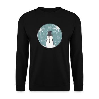 beau bonhomme de neige et étoiles pour Noël - Sweat-shirt Unisexe - noir - Devant - Alina (178cm) & Michal (187cm)