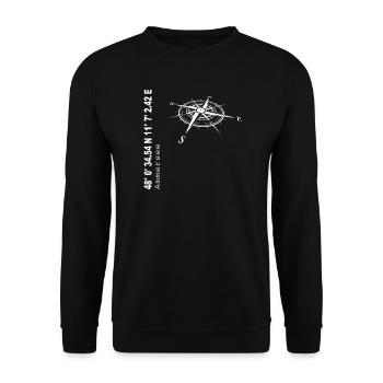 Koordinaten Ammersee - Unisex Pullover - Schwarz - Vorne - Alina (178cm) & Michal (187cm)